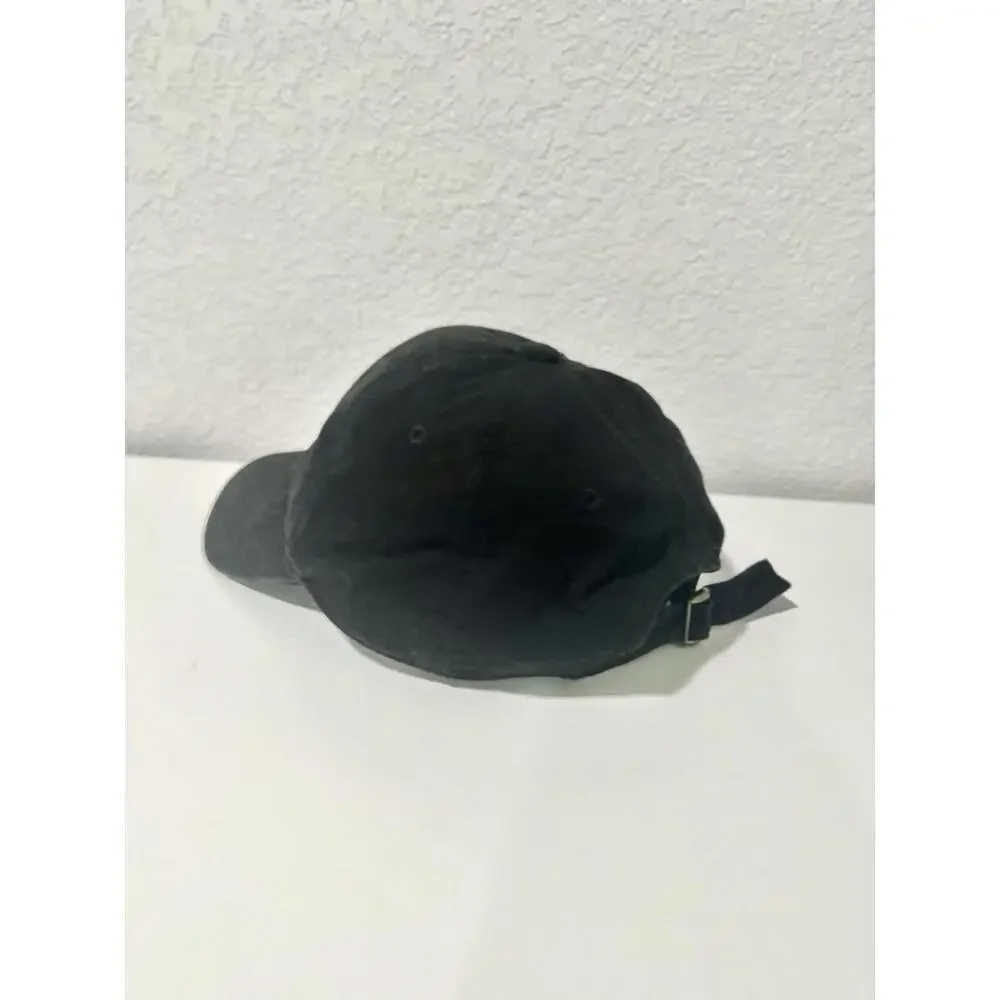 Black Solid Baseball Cap Hat Buckle Back Unisex